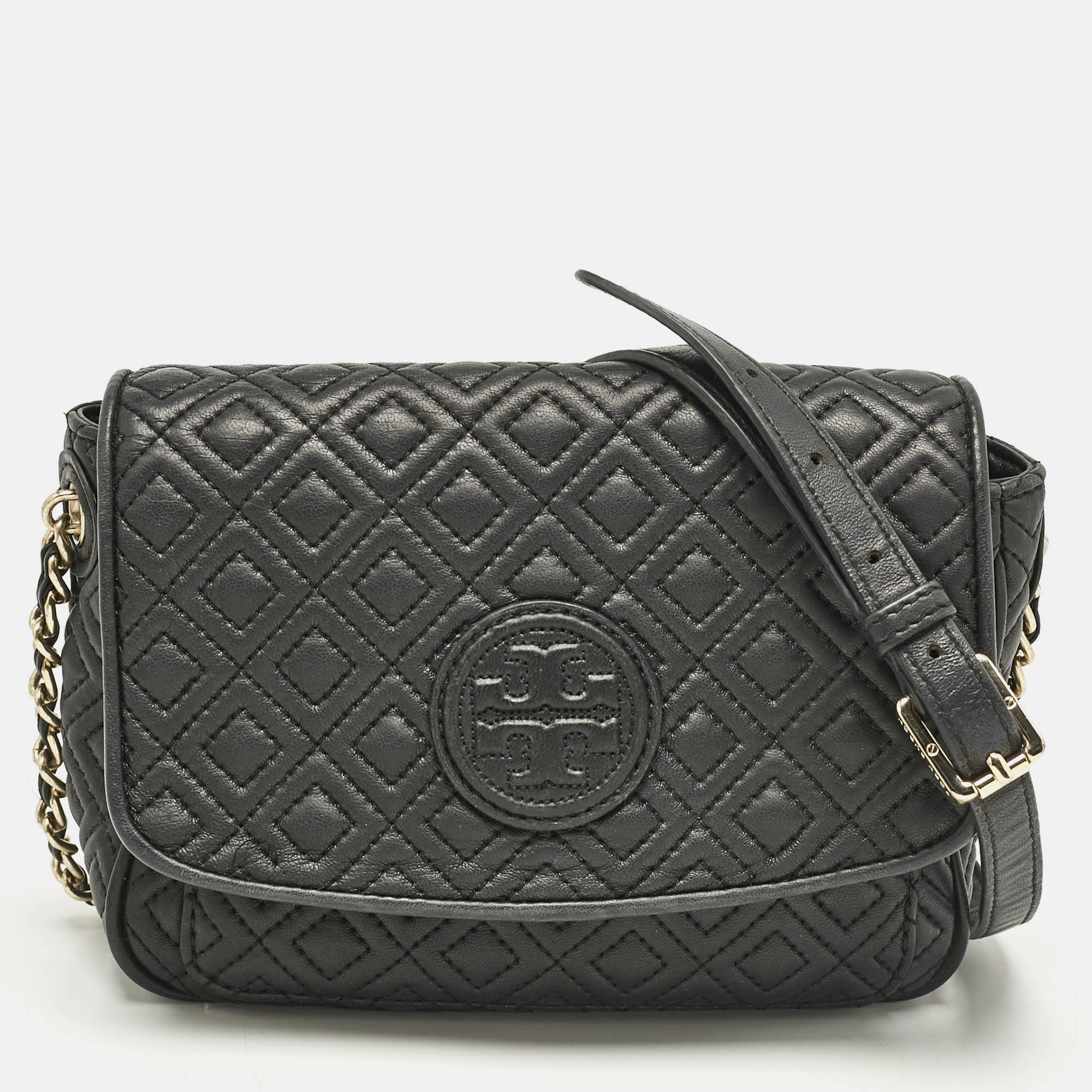 

Tory Burch Black Quilted Leather Marion Crossbody Bag