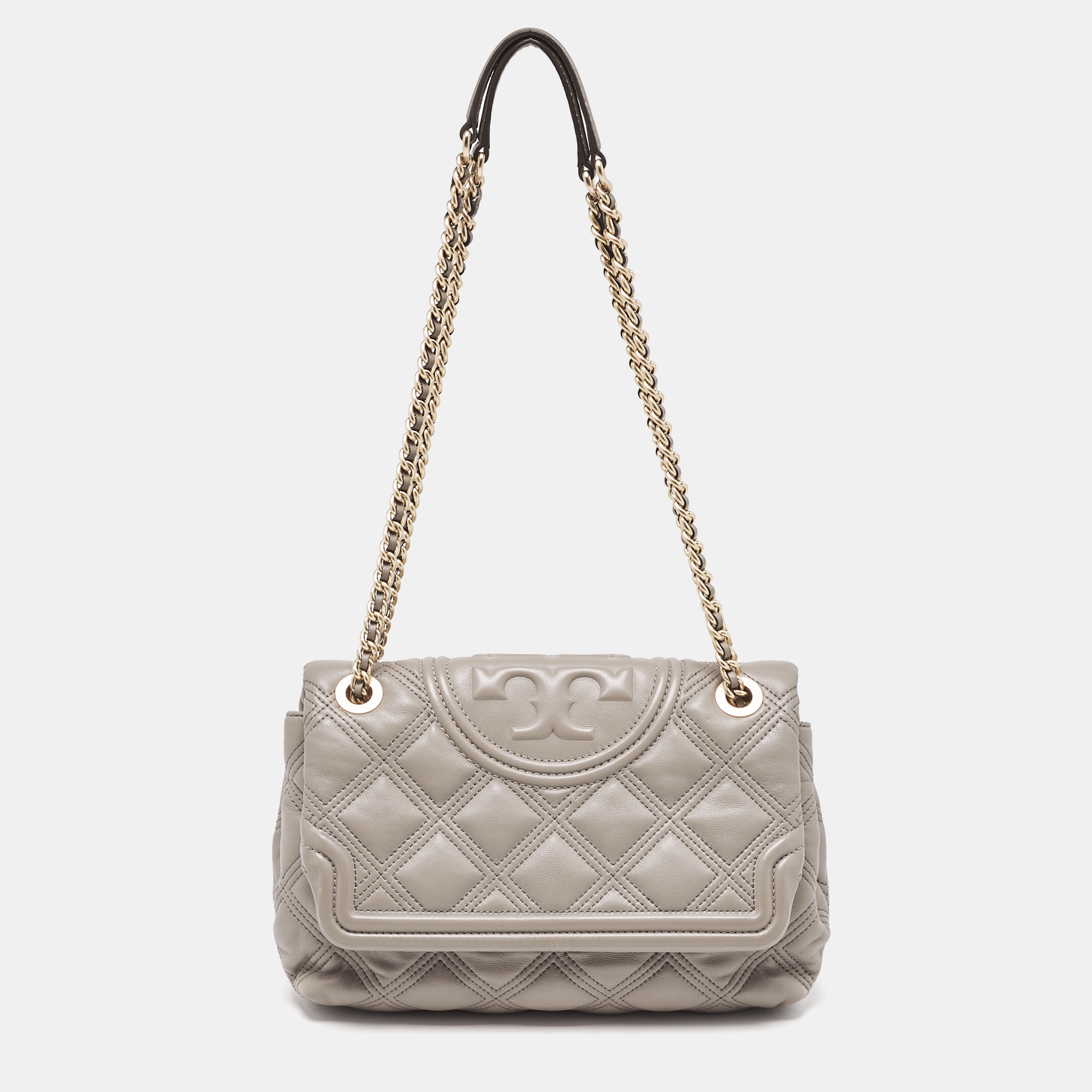 

Tory Burch Beige Quilted Leather Fleming Soft Shoulder Bag