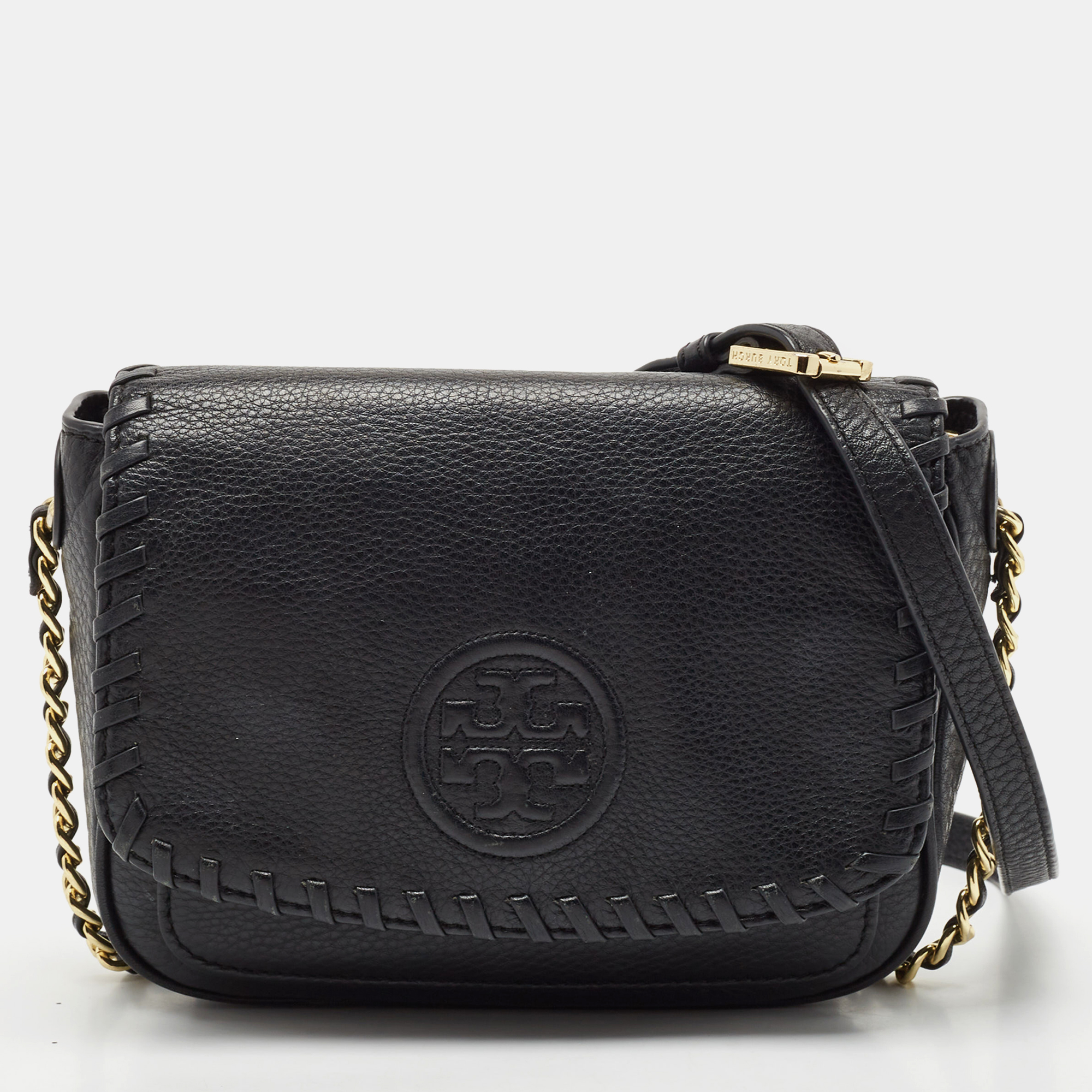 

Tory Burch Black Leather Mini Marion Crossbody Bag