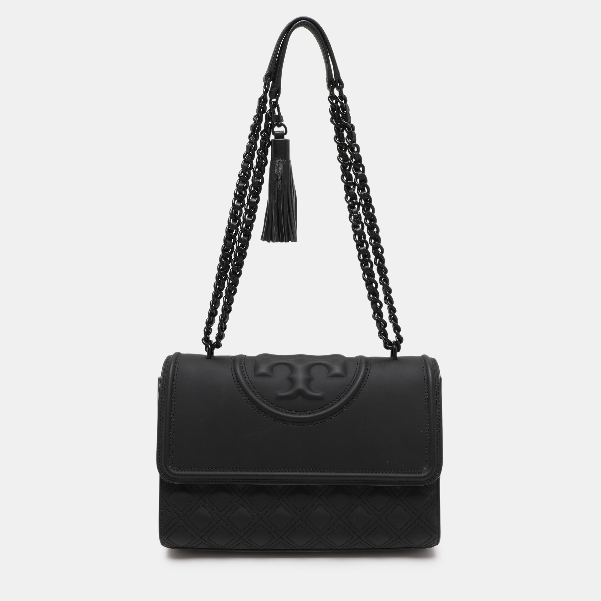 

Tory Burch Matte Black Polyurethane Fleming Shoulder Bag