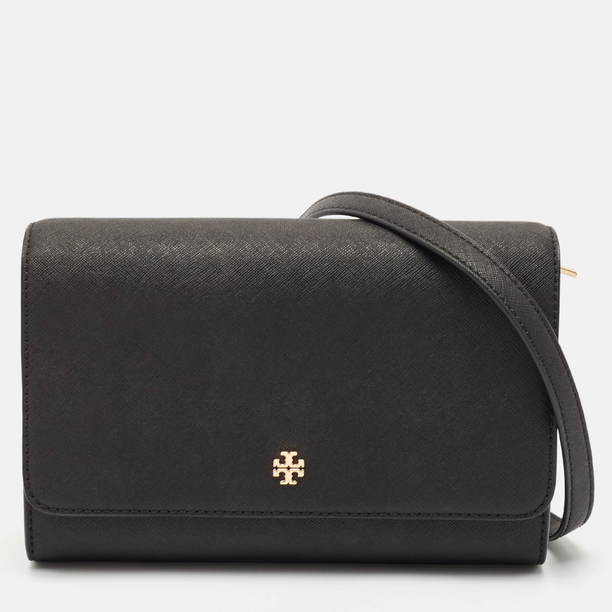 

Tory Burch Black Leather Emerson Combo Crossbody Bag