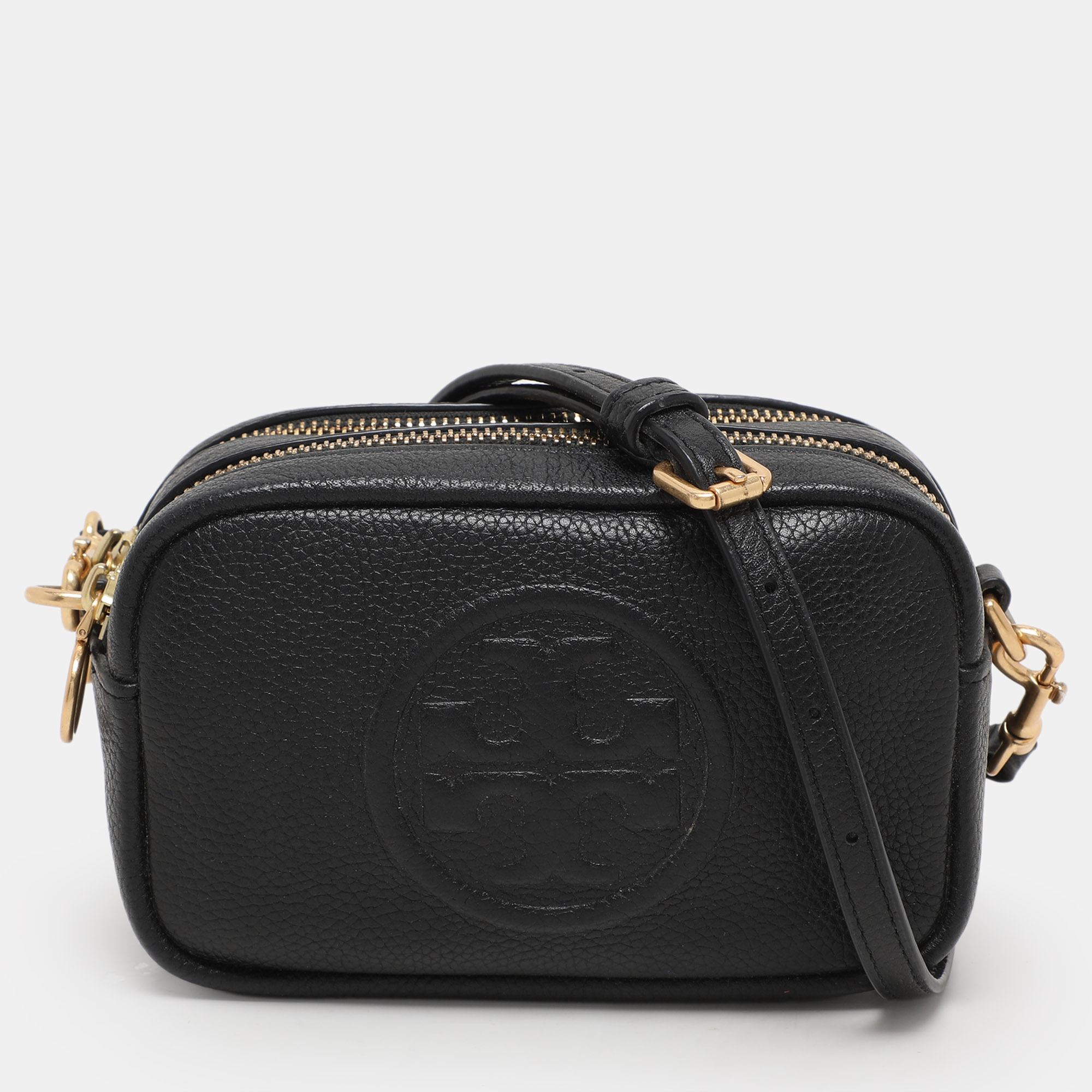 

Tory Burch Black Leather Mini Perry Bombe Crossbody Bag