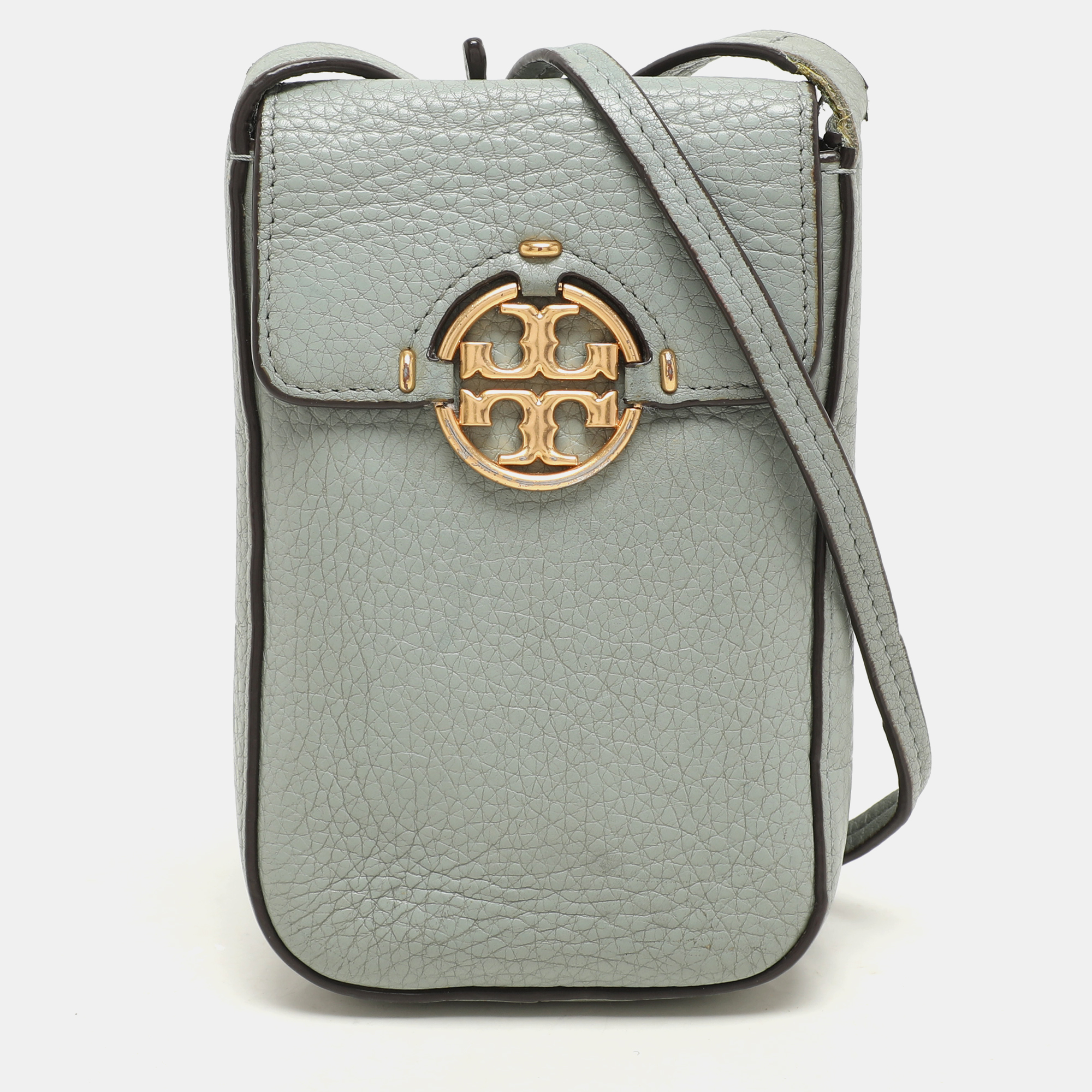 

Tory Burch Green Leather Miller Phone Crossbody Bag