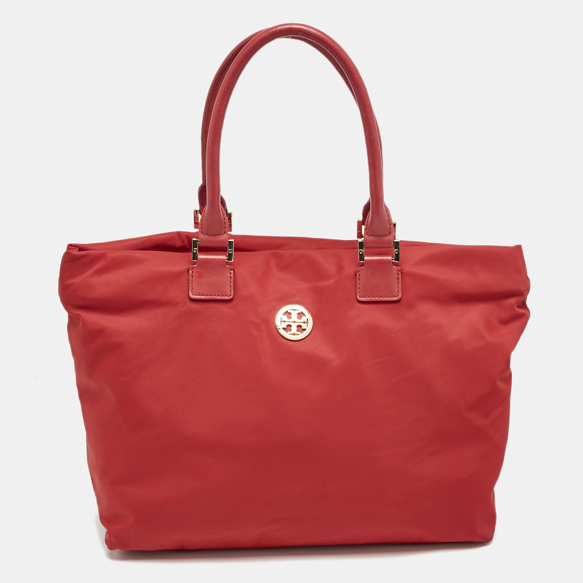 

Tory Burch Red Leather and Nylon Robinson Tote