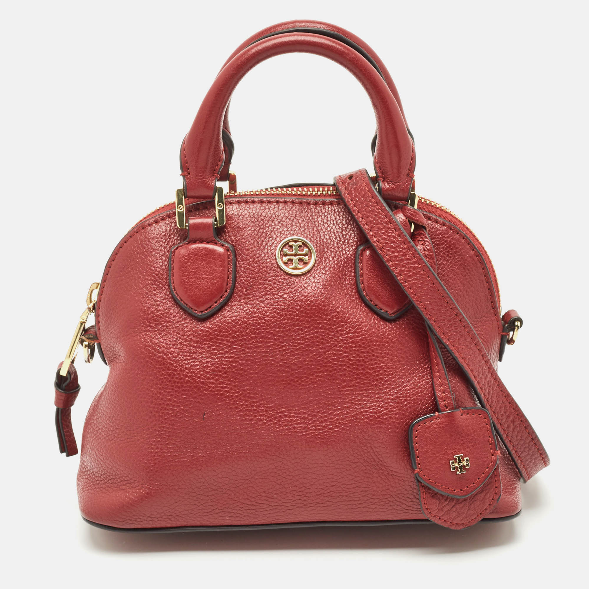 

Tory Burch Red Leather Mini Robinson Dome Satchel