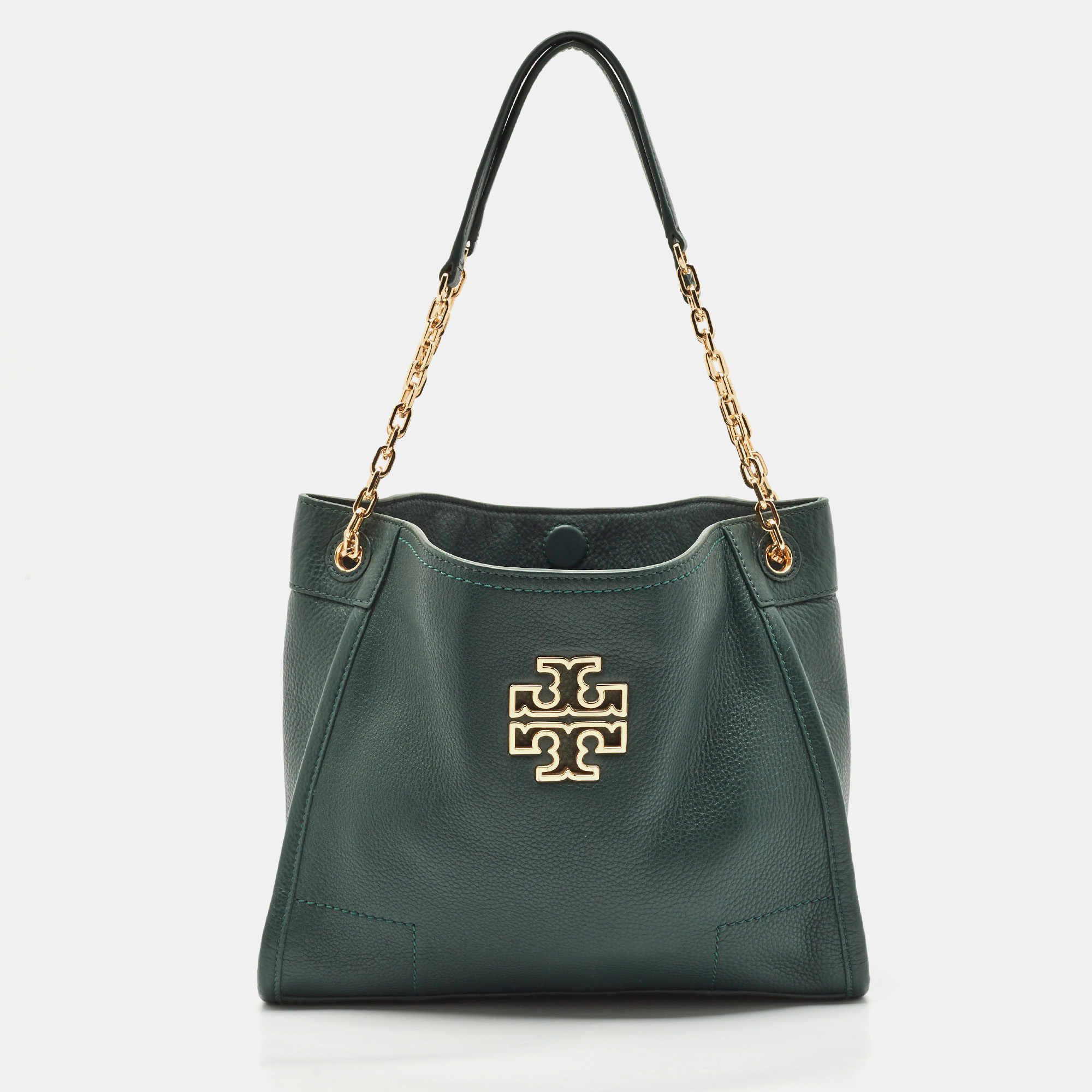 

Tory Burch Green Leather McGraw Slouchy Tote