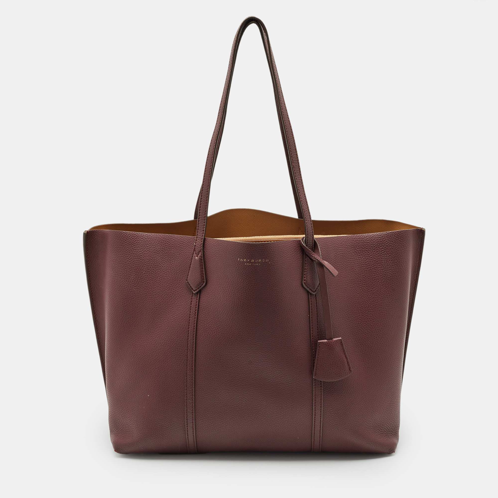 

Tory Burch Burgundy Leather  Triple Compartment Perry Tote