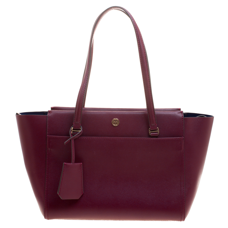 Tory Burch Burgundy Leather Parker Tote Tory Burch | The Luxury Closet