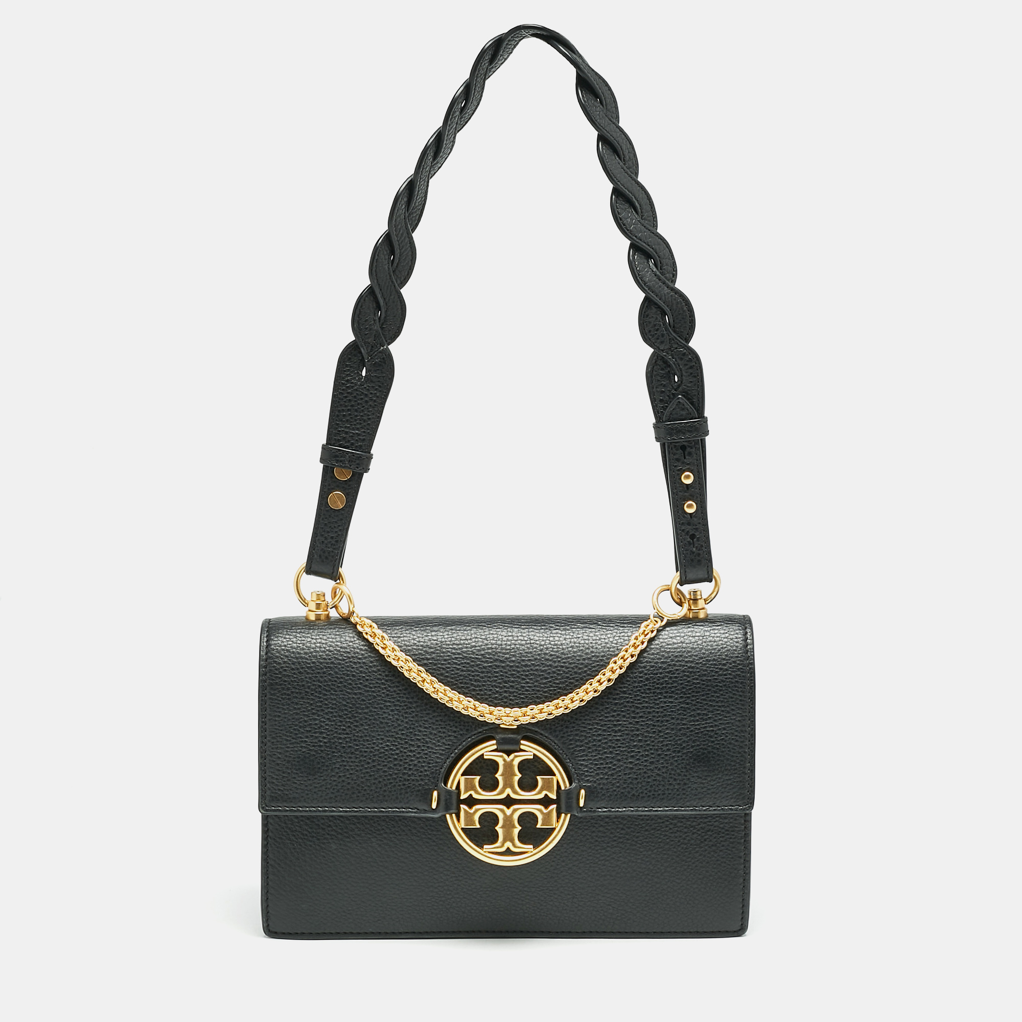 

Tory Burch Black Leather and Suede Miller Shoulder Bag
