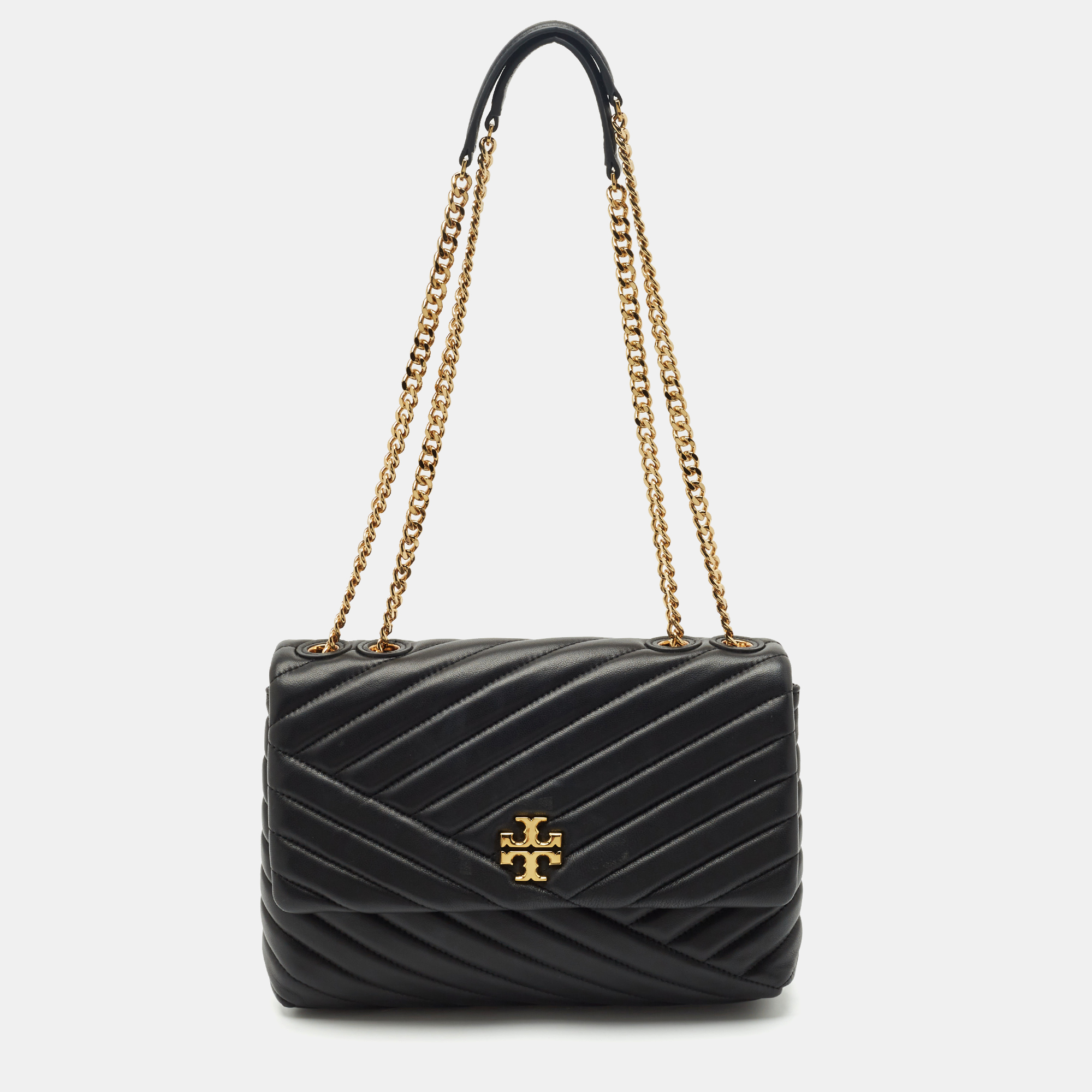 

Tory Burch Black Chevron Leather Kira Convertible Shoulder Bag