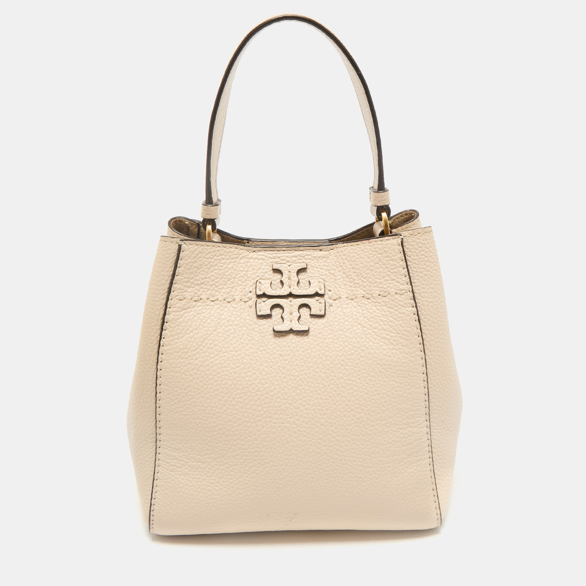 

Tory Burch Cream Leather Small McGraw Bucket Bag