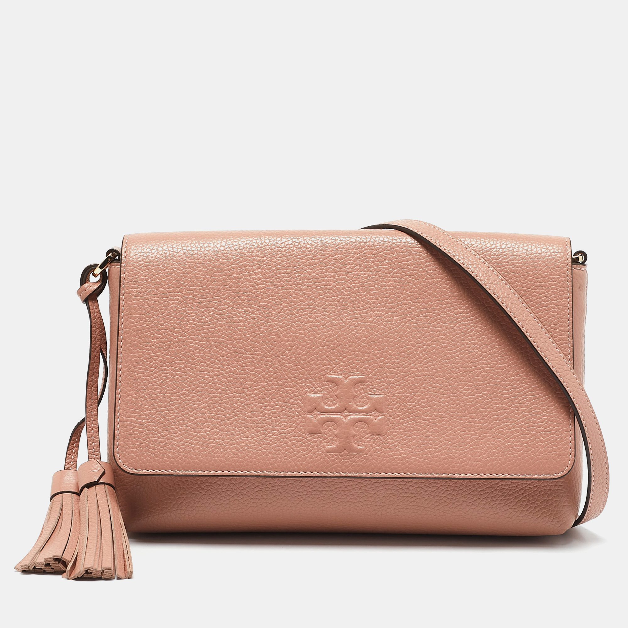 

Tory Burch Salmon Pink Leather Thea Fap Crossbody Bag