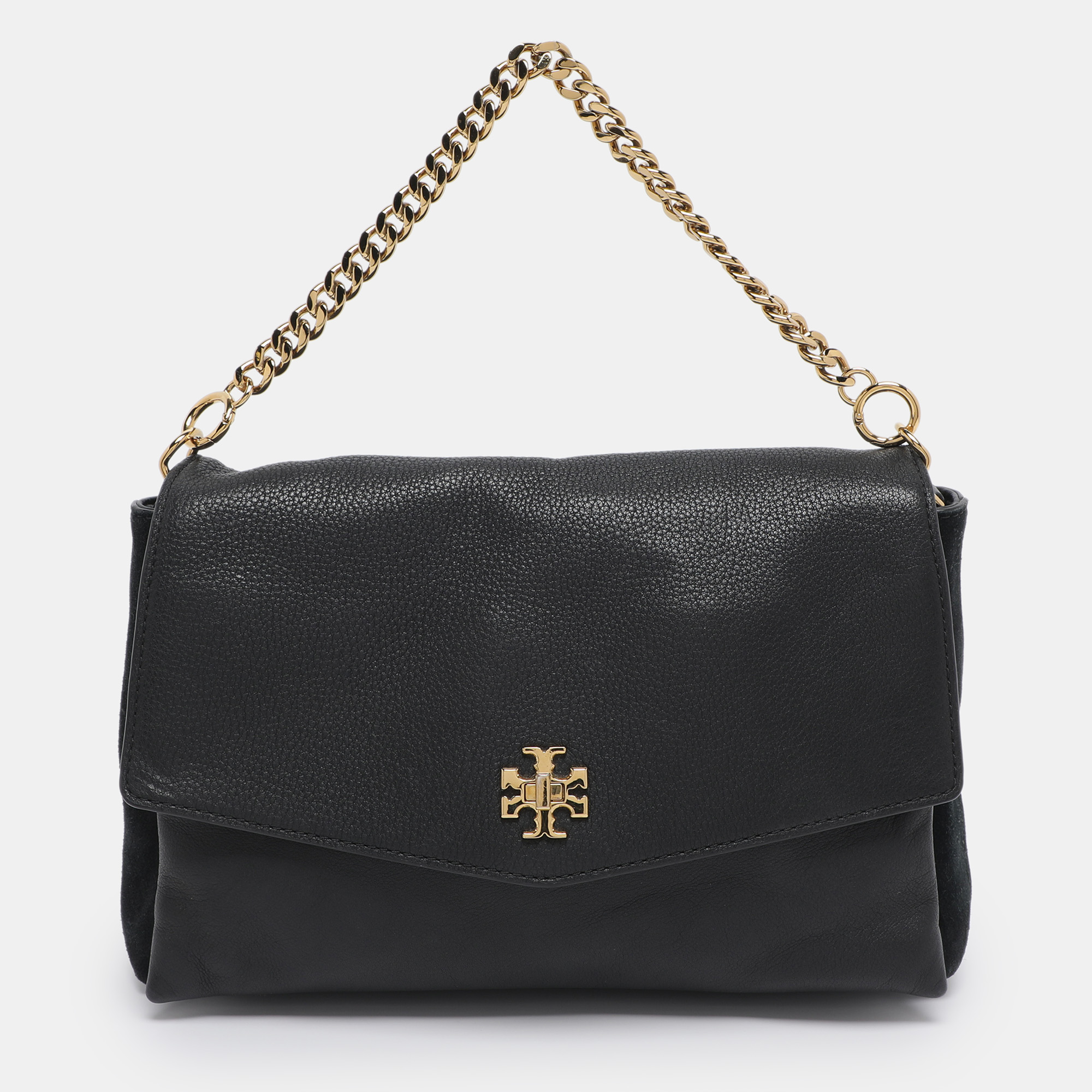 

Tory Burch Black Leather and Suede Kira Shoulder Bag