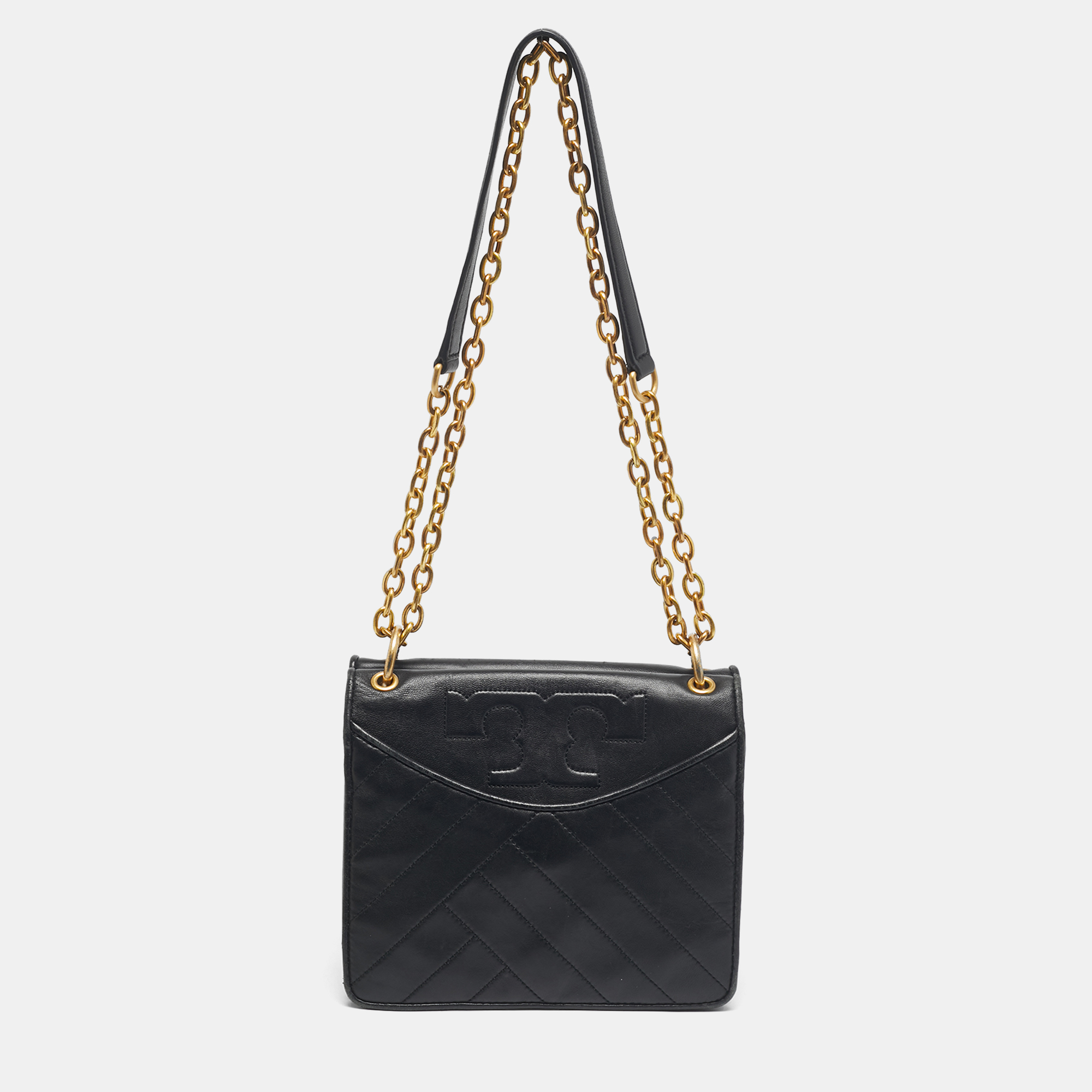 

Tory Burch Black Quilted Leather Alexa Shoulder Bag