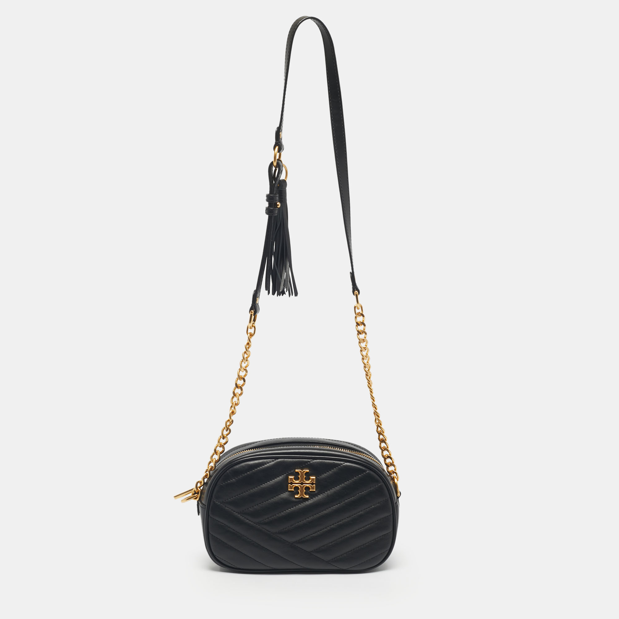 

Tory Burch Black Quilted Leather Kira Camera Shoulder Bag