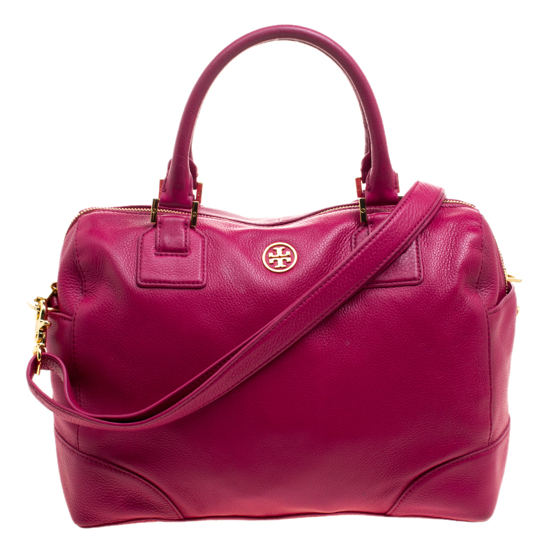 Pre Owned حقيبة توري برش ميدي روبينسون جلد وردية