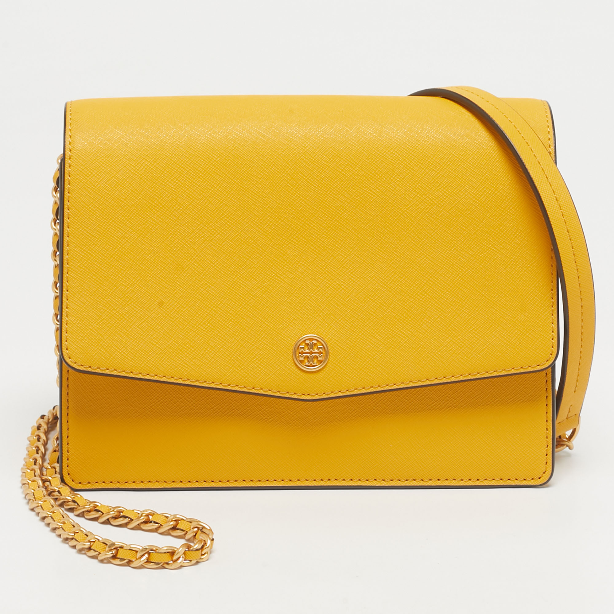

Tory Burch Yellow Leather Robinson Convertible Shoulder Bag