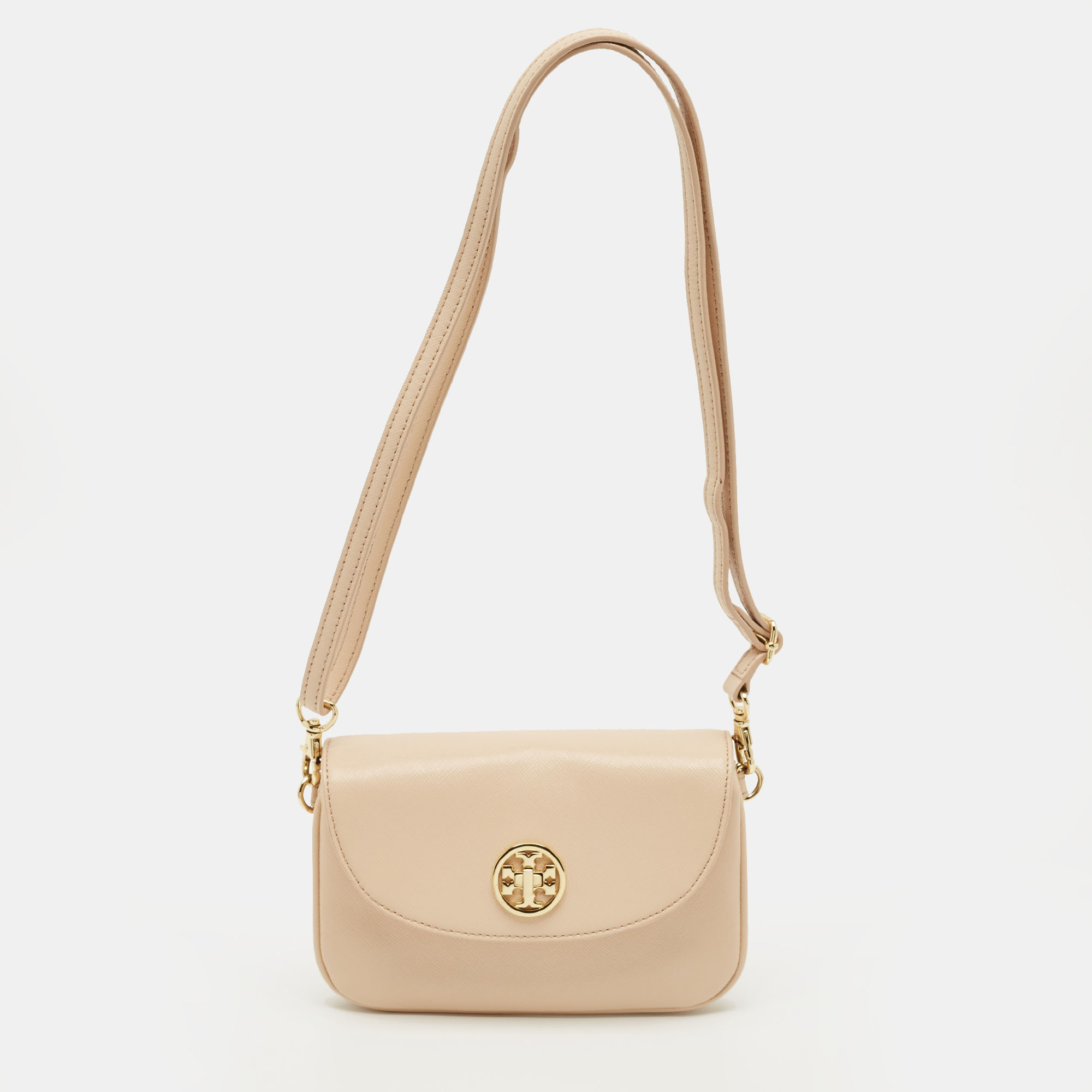 

Tory Burch Blush Pink Patent Leather Small Robinson Crossbody Bag