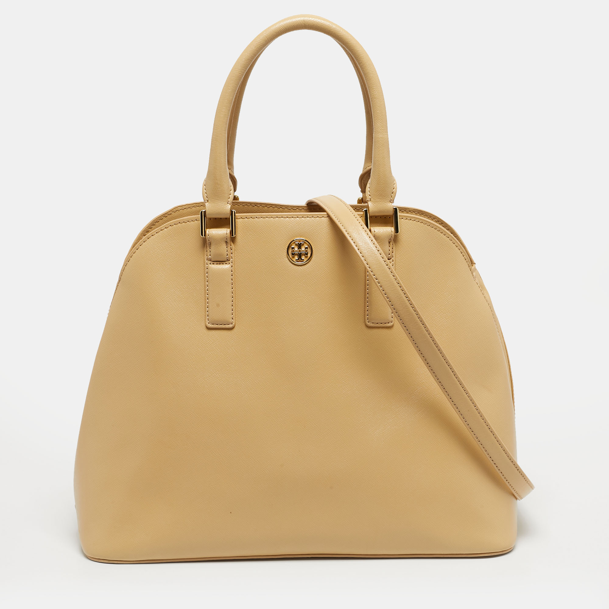 

Tory Burch Cream Leather Robinson Dome Bag