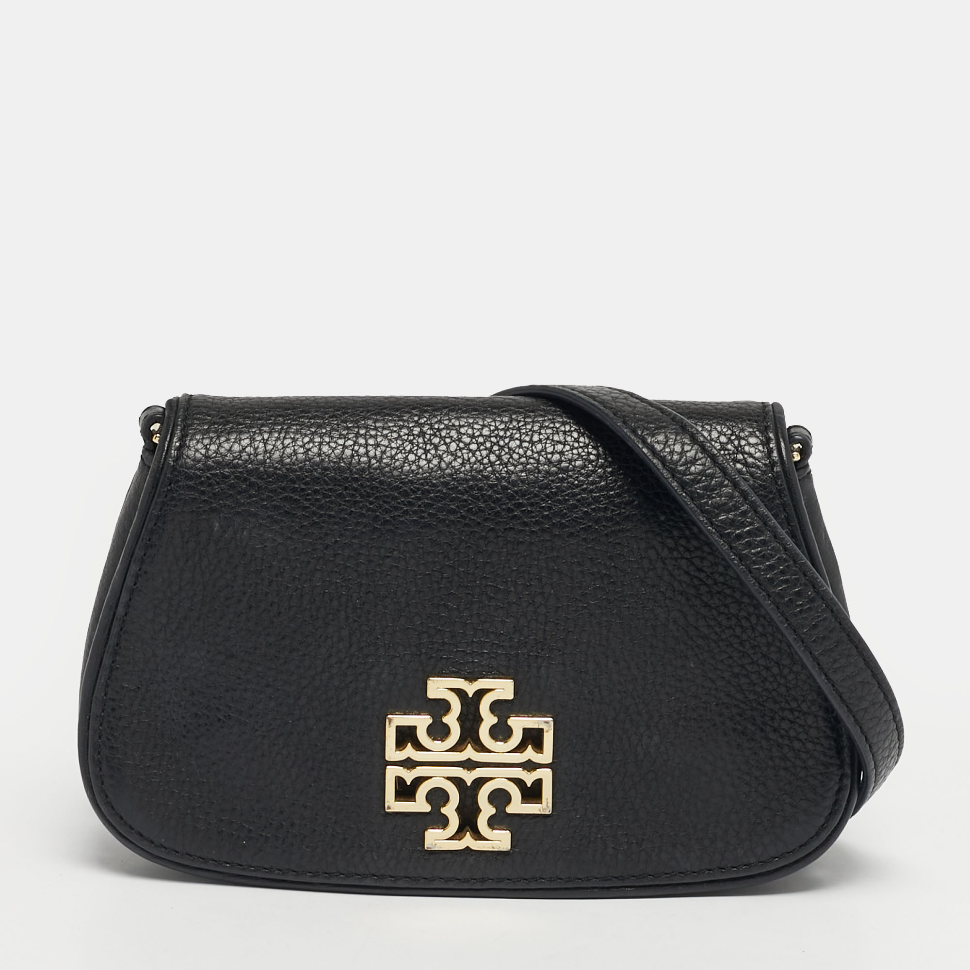 

Tory Burch Britten Mini Black Leather Crossbody Bag