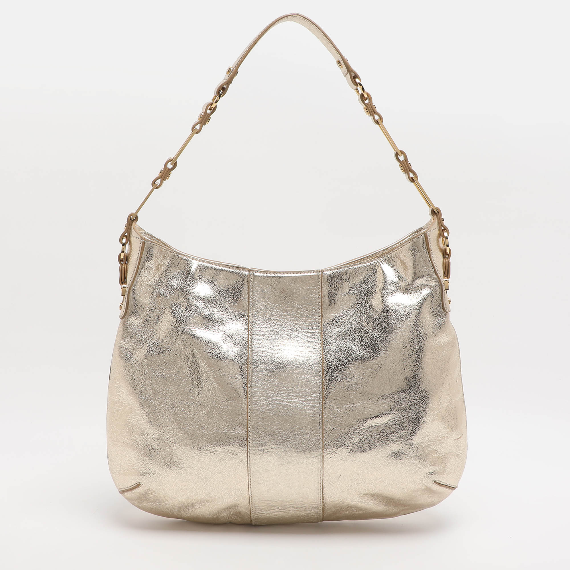 

Tory Burch Gold Leather Hobo