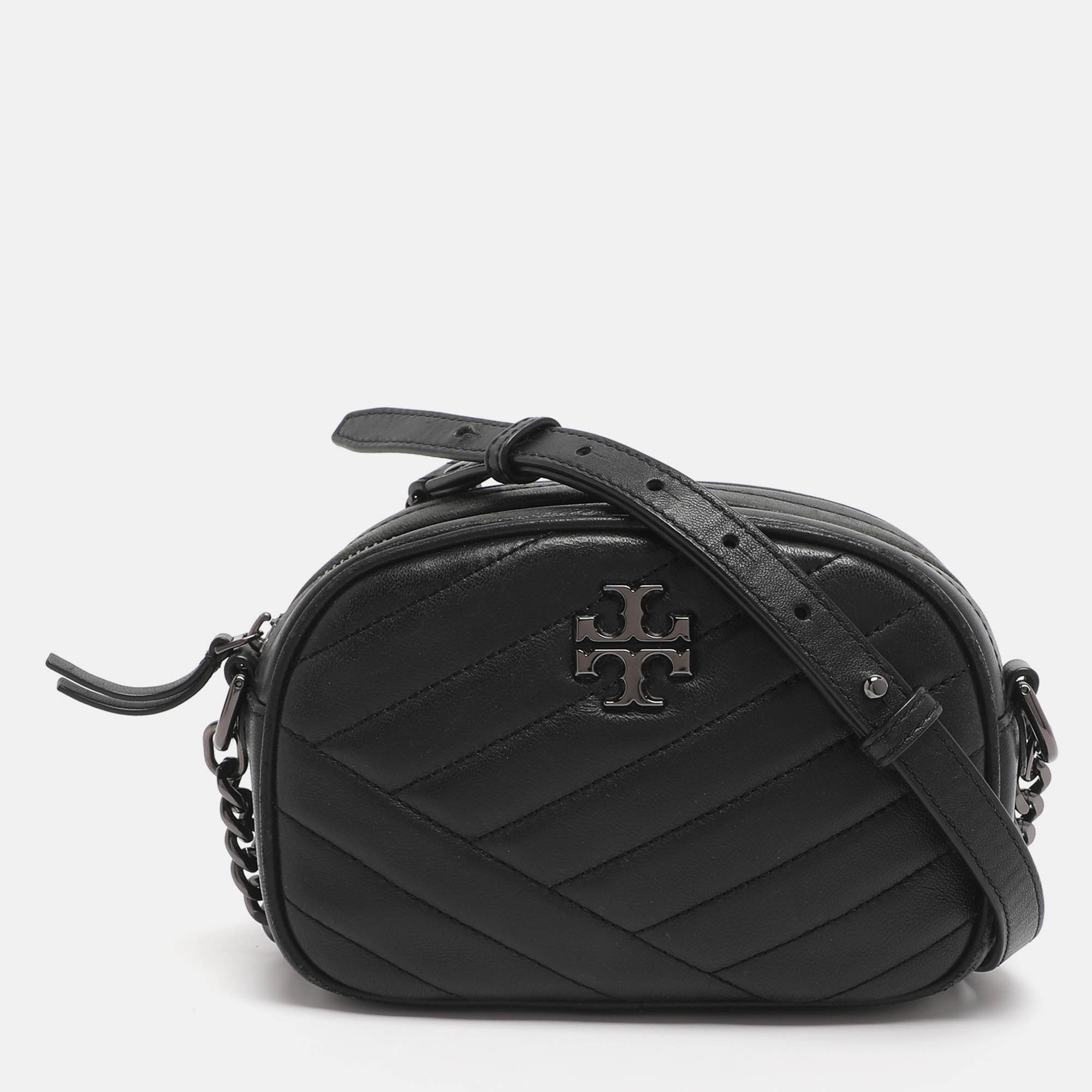 

Tory Burch Kira  Black Chevron Leather Crossbody Bag