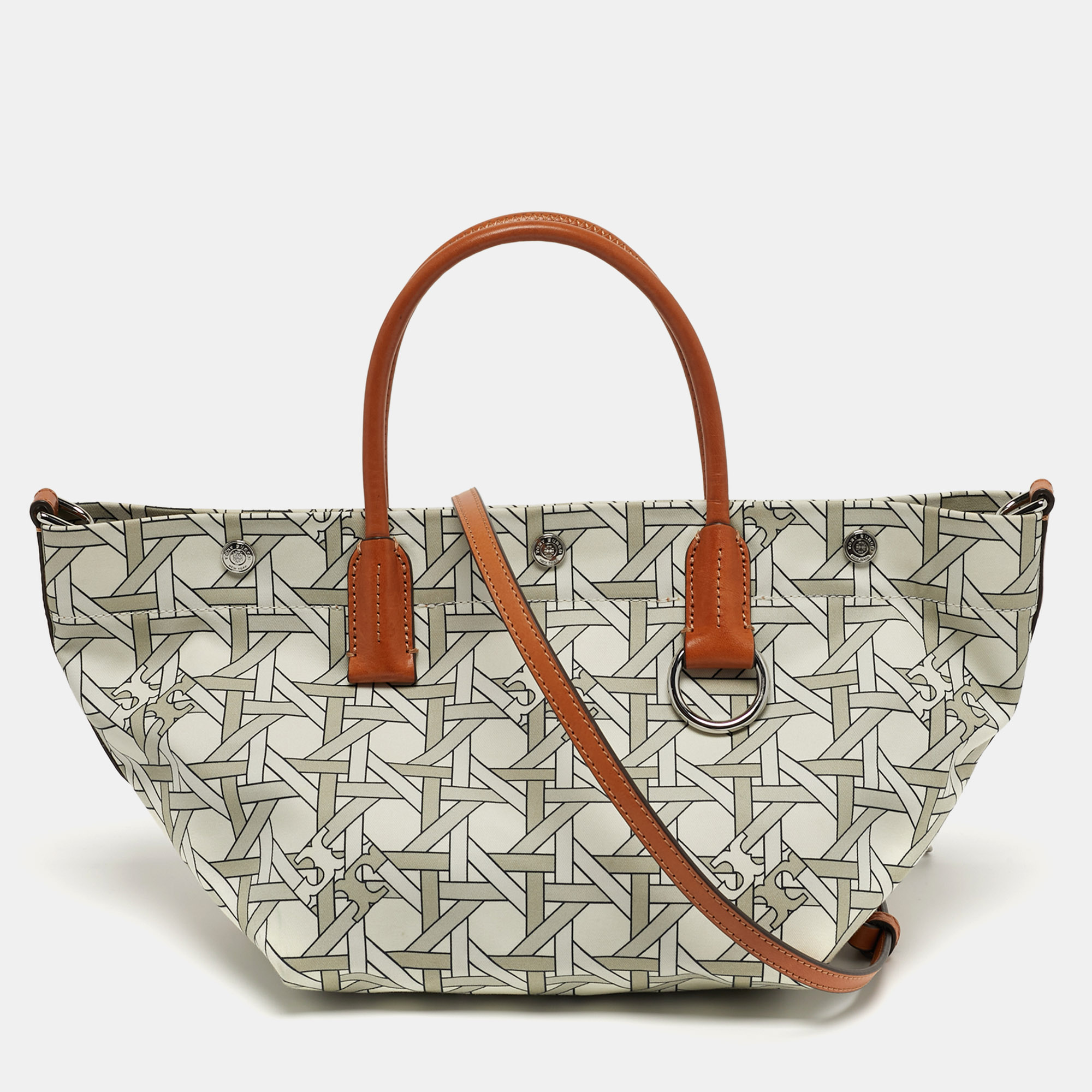 

Tory Burch Basketweave  Beige Canvas Tote