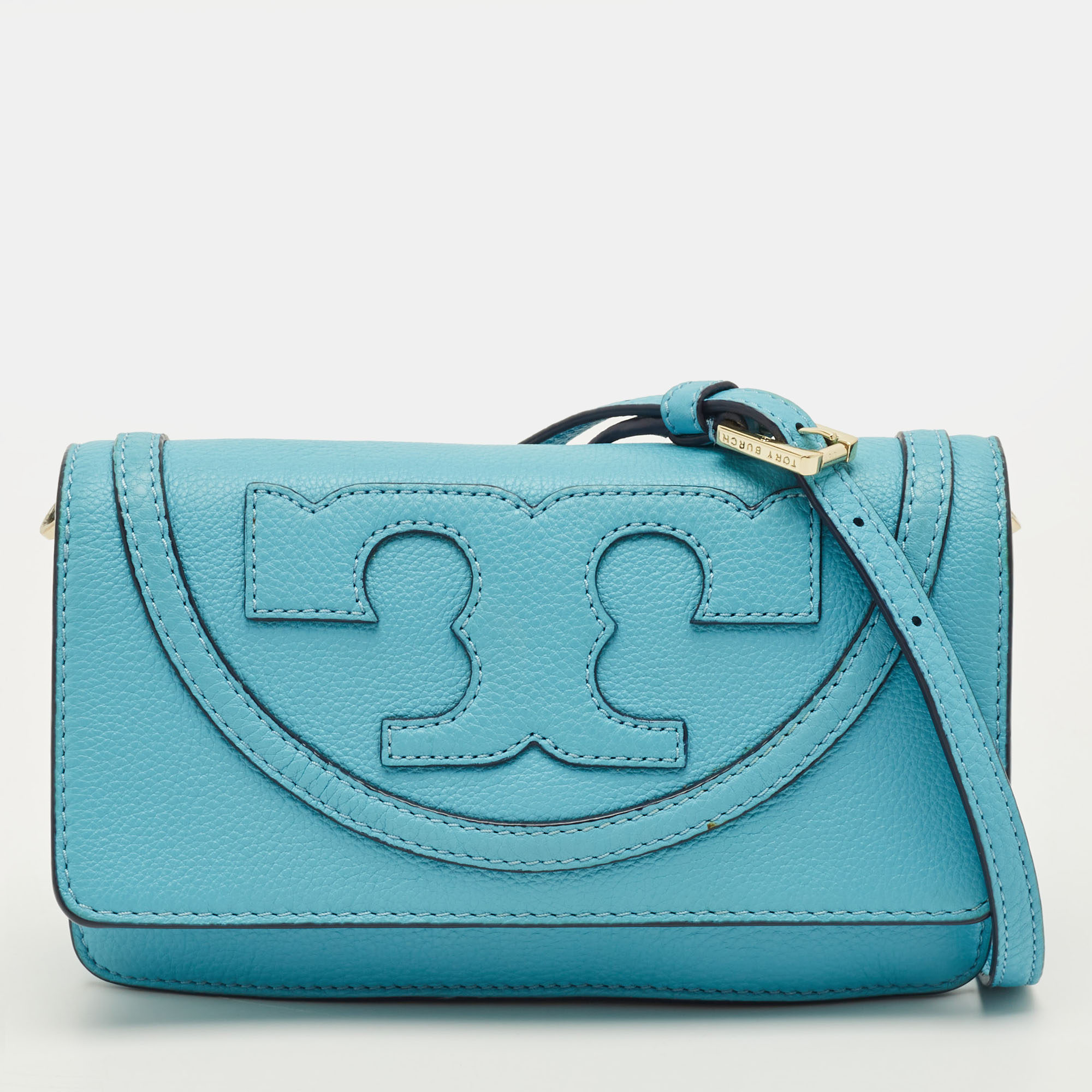 

Tory Burch All T Combo Juniper Blue Leather Crossbody Bag