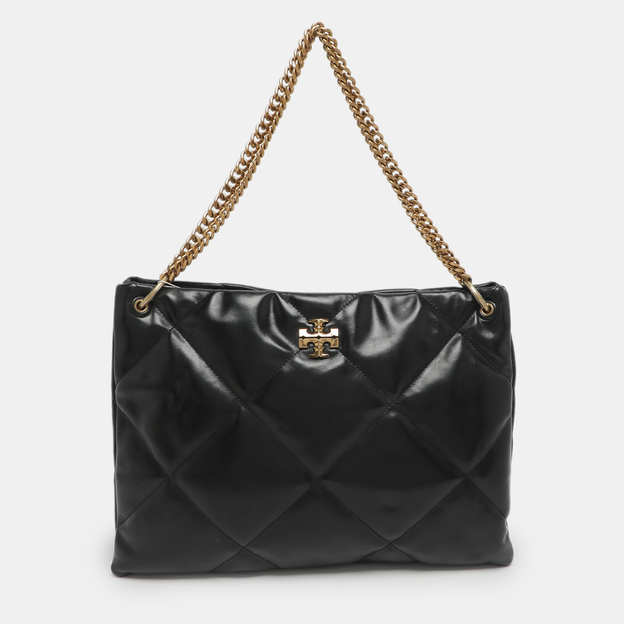 

Tory Burch Kira Black Diamond Quilt Leather Convertible Shoulder Bag