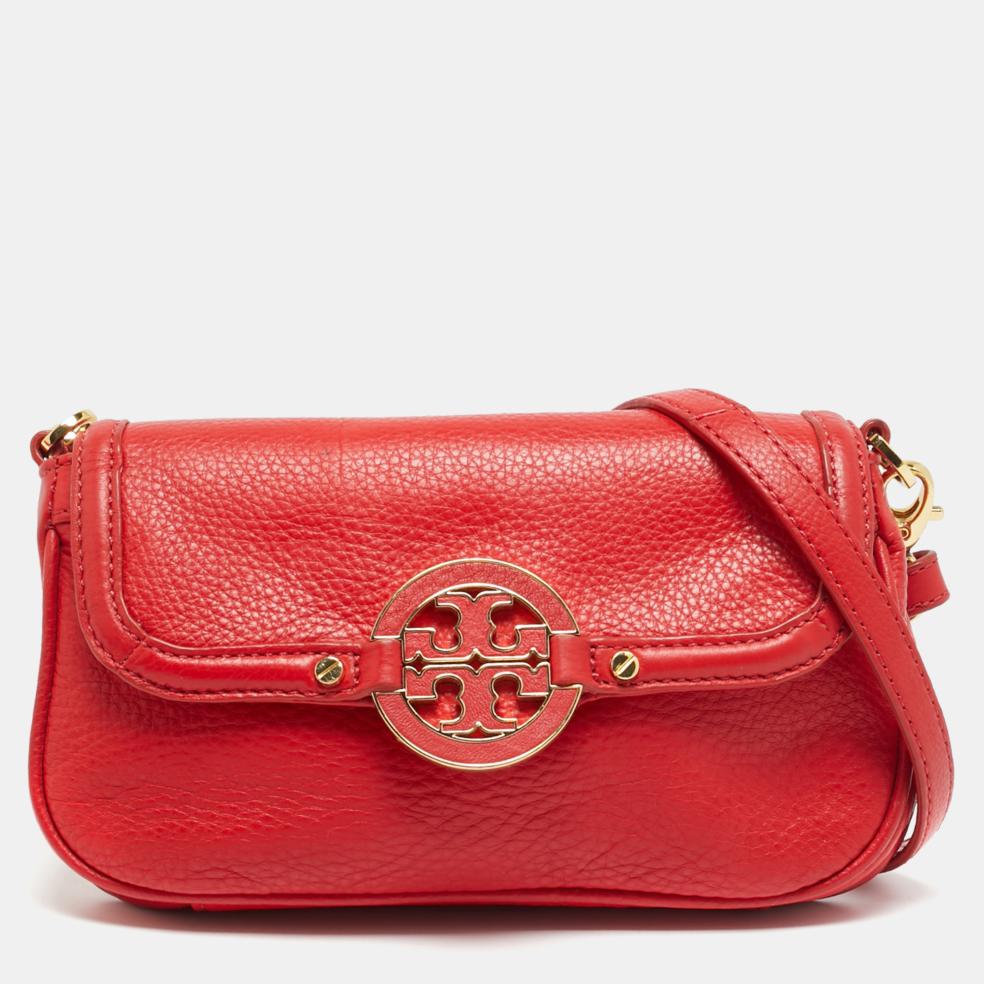 

Tory Burch Amanda Mini Leather Crossbody Bag, Red