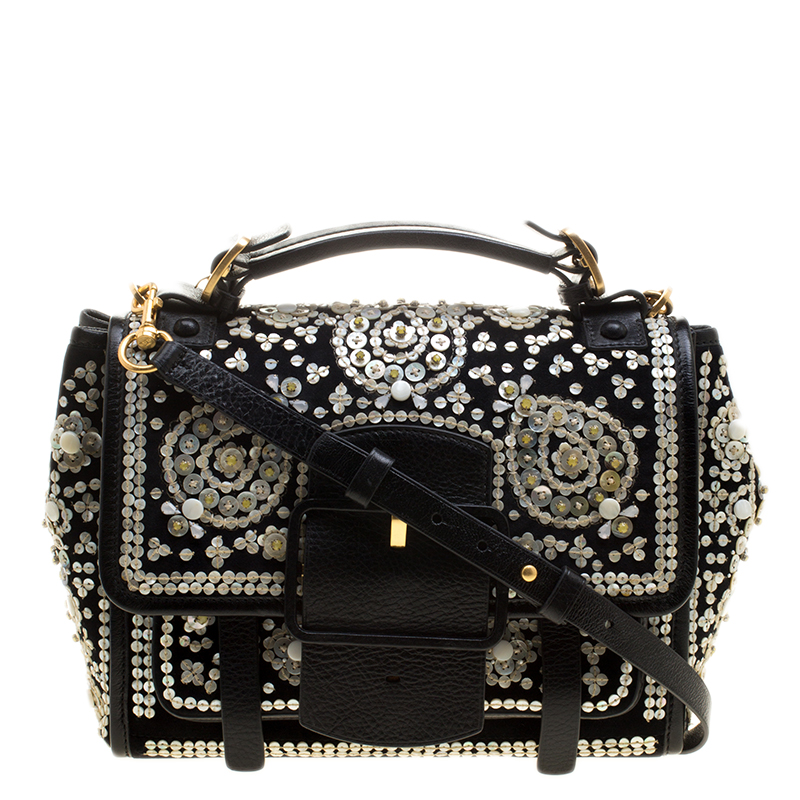 tory burch embellished leather shoulder bag