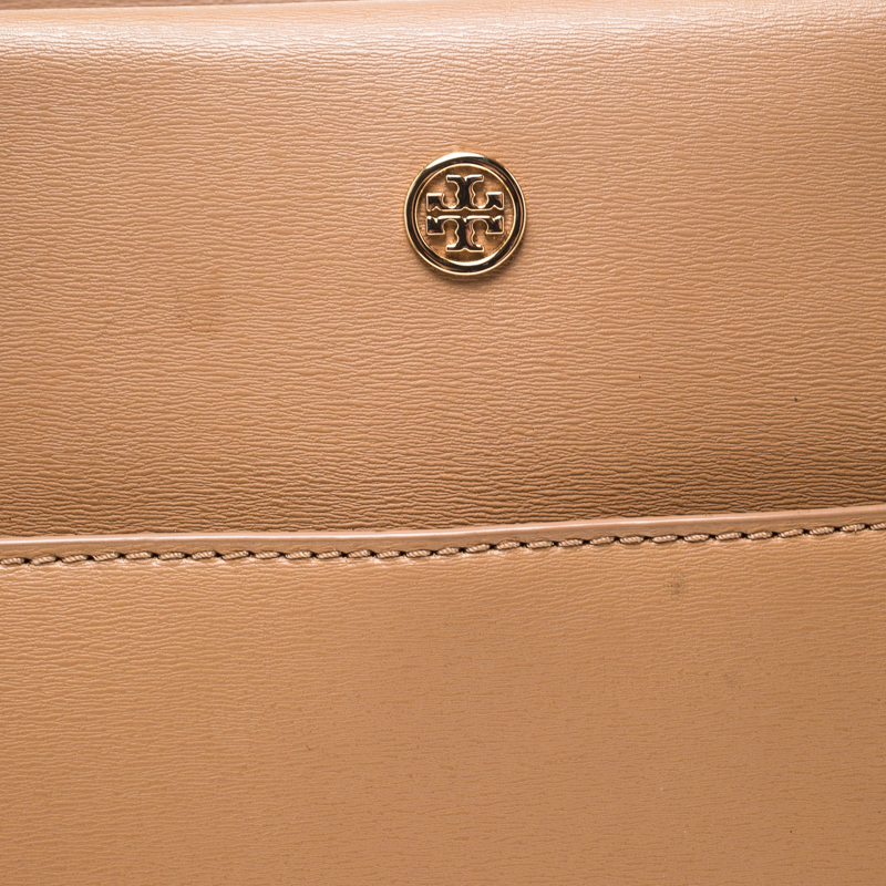 Pre-owned Tory Burch Brown Leather Large Parker Tote