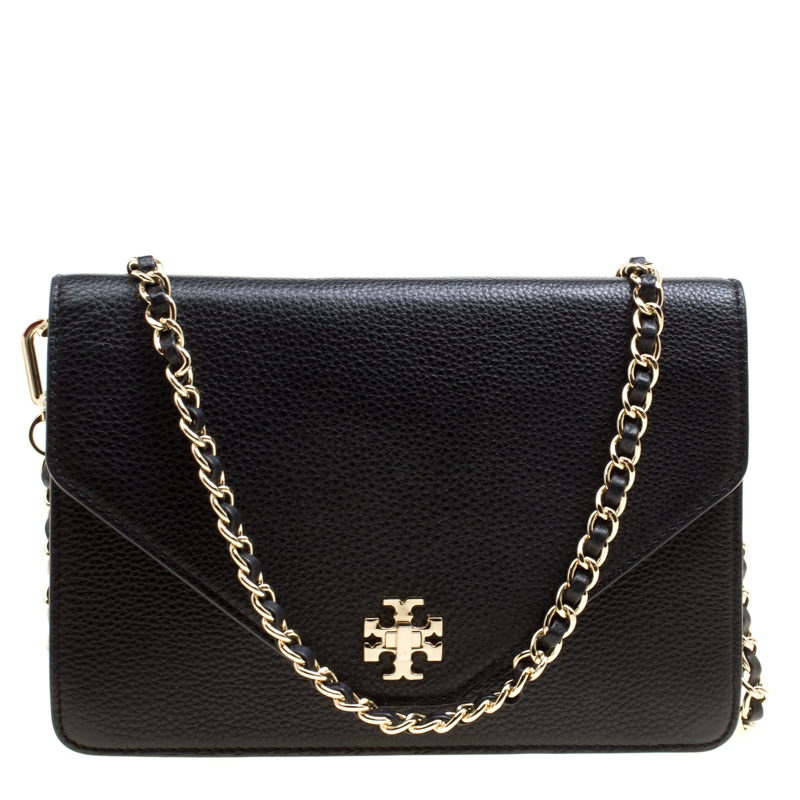 Pre Owned Tory Burch Black Leather Kira Crossbody Bag