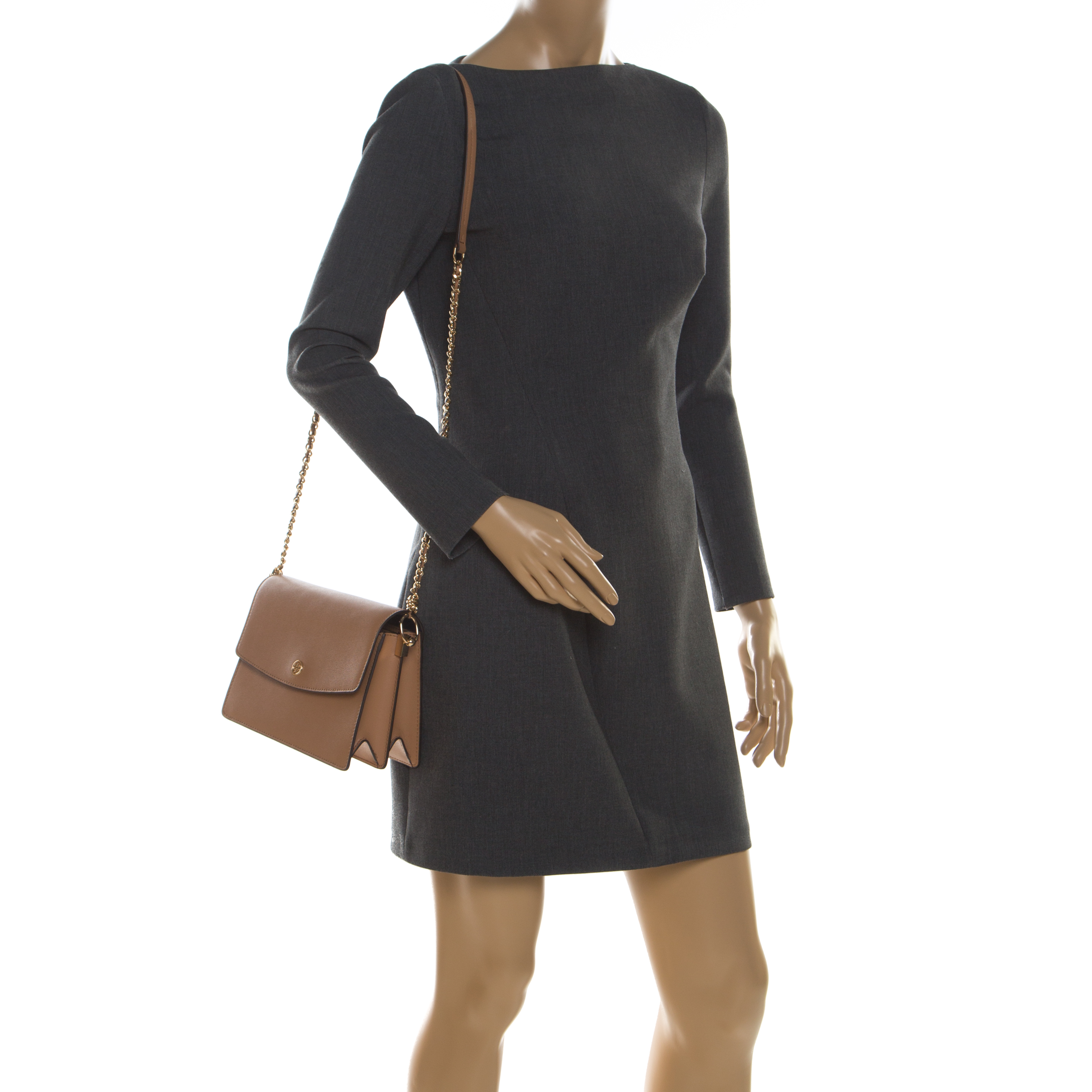 

Tory Burch Beige Leather Robinson Shoulder Bag, Tan