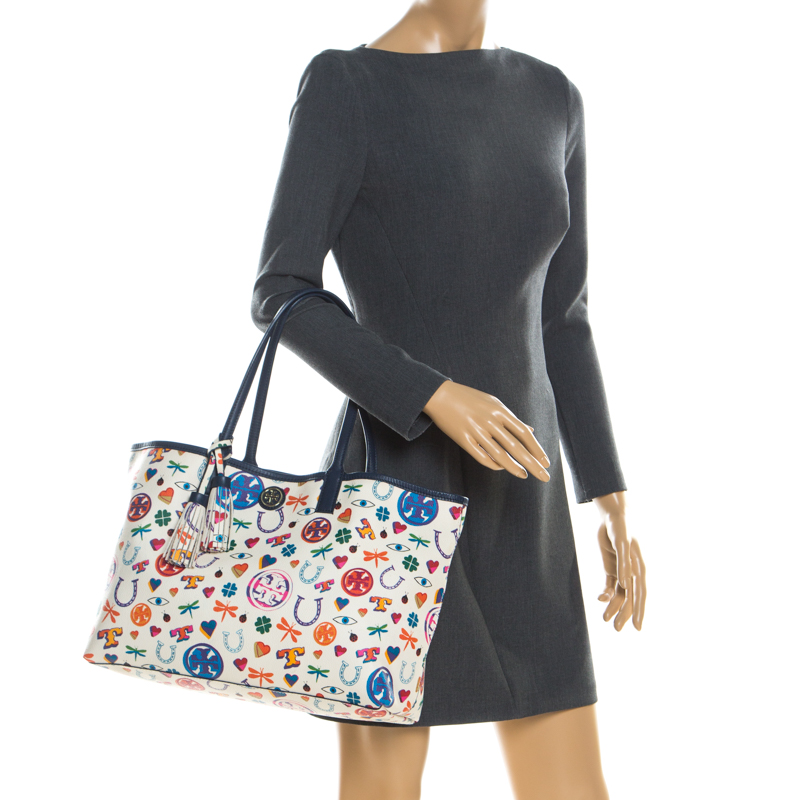 

Tory Burch Multicolor Printed Leather Kerrington Tote