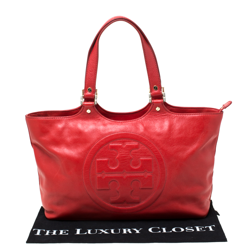 tory burch red tote bag