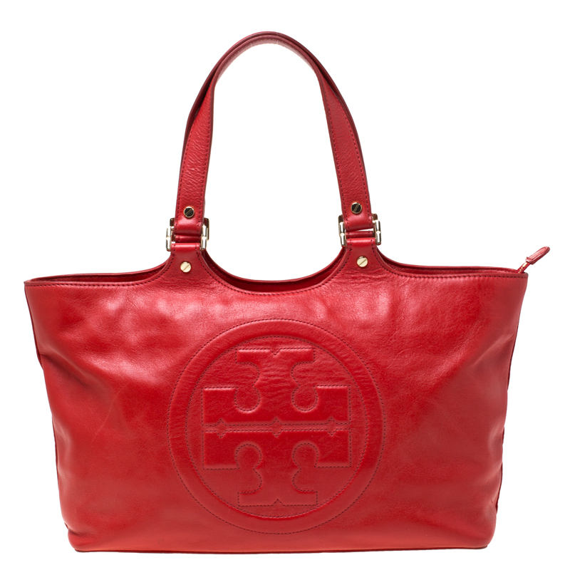 tory burch red leather bag