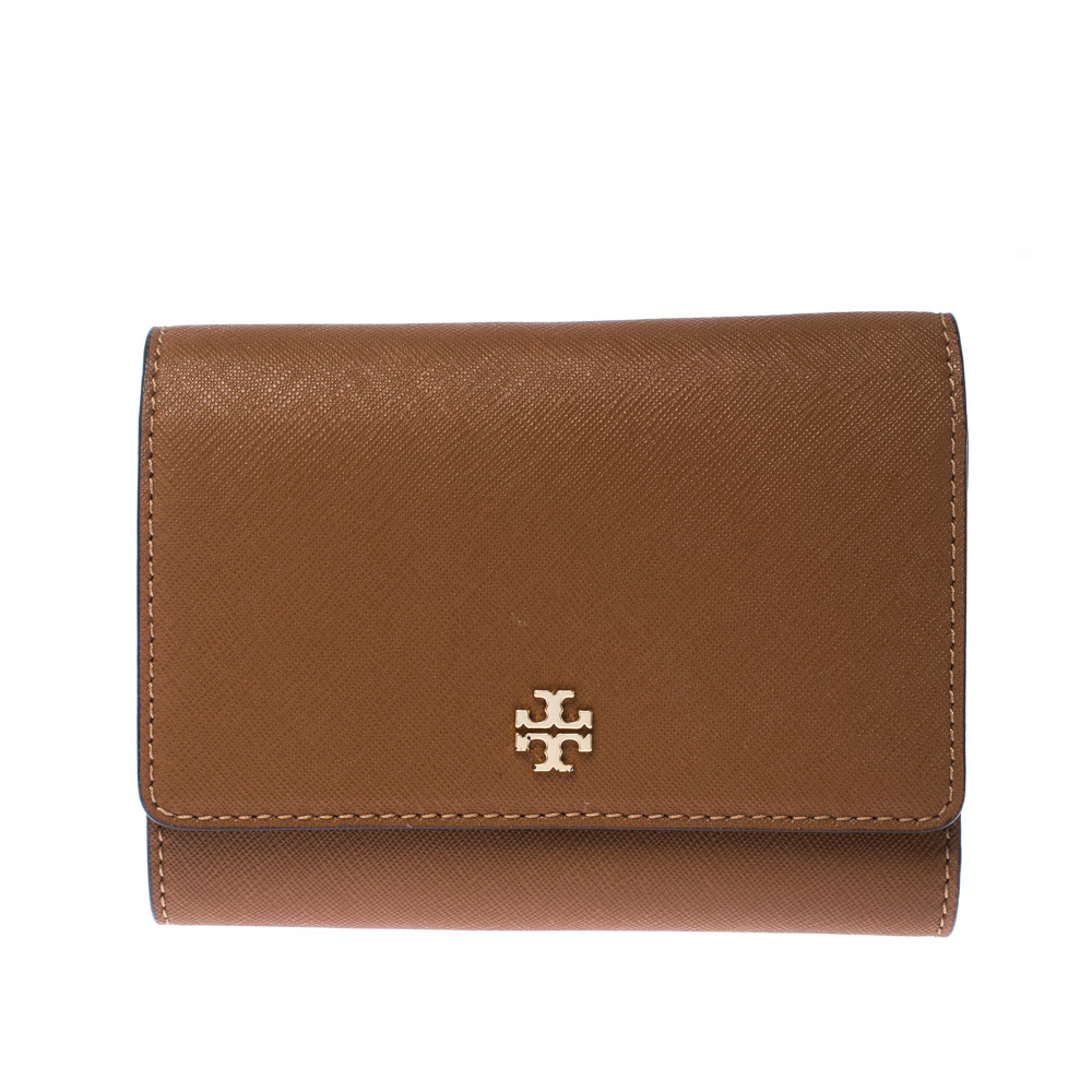 Pre Owned محفظة توري بورش روبينسون جلد بني