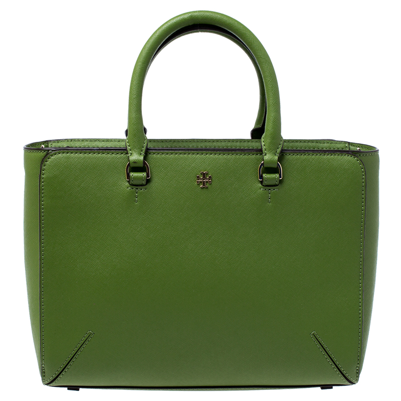 Tory Burch Green Leather Tote