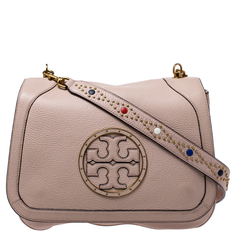 Pre-owned Tory Burch Pink Leather Crossbody Bag | ModeSens
