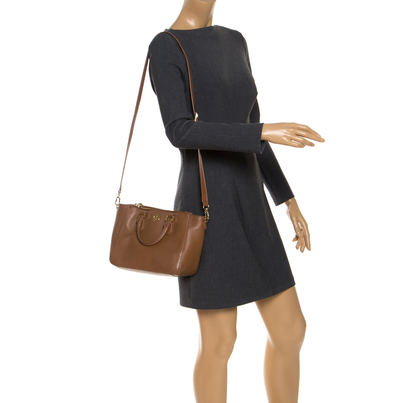 

Tory Burch Brown Leather Double Zip Tote