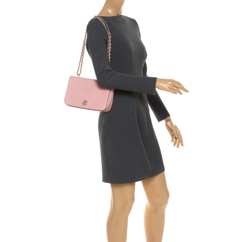 

Tory Burch Pink Leather Robinson Shoulder Bag