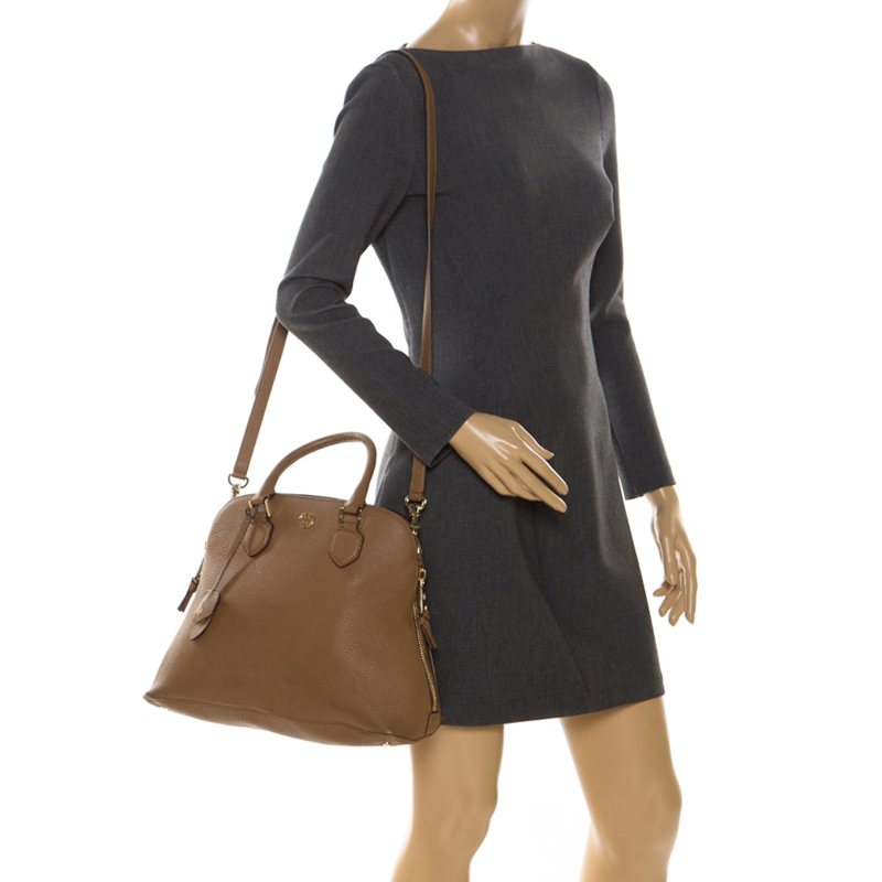 

Tory Burch Tan Leather Side Zip Satchel