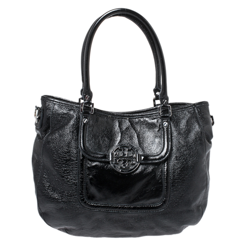 tory burch black leather hobo bag