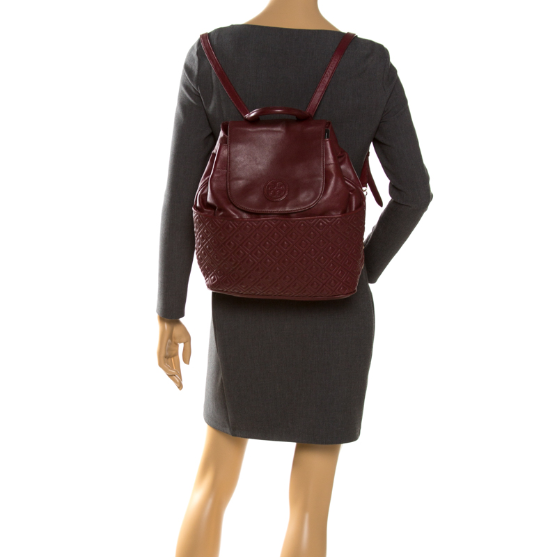 

Tory Burch Burgundy Leather Talor Backpack