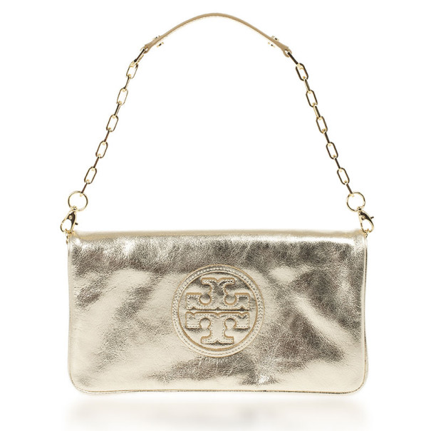 Pre Owned Tory Burch Robinson Gold Mini Chain Strap Bag