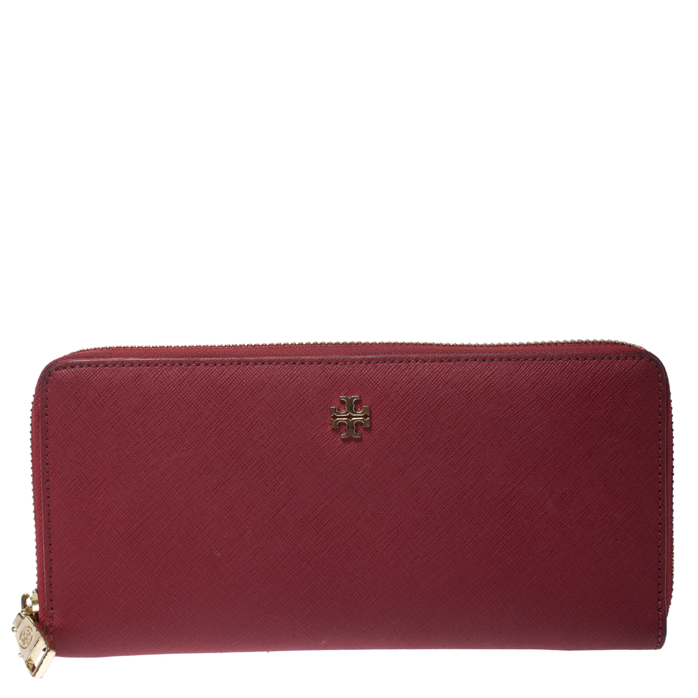 Tory Burch Red Leather Robinson Zip Around Wristlet Wallet Tory Burch | TLC