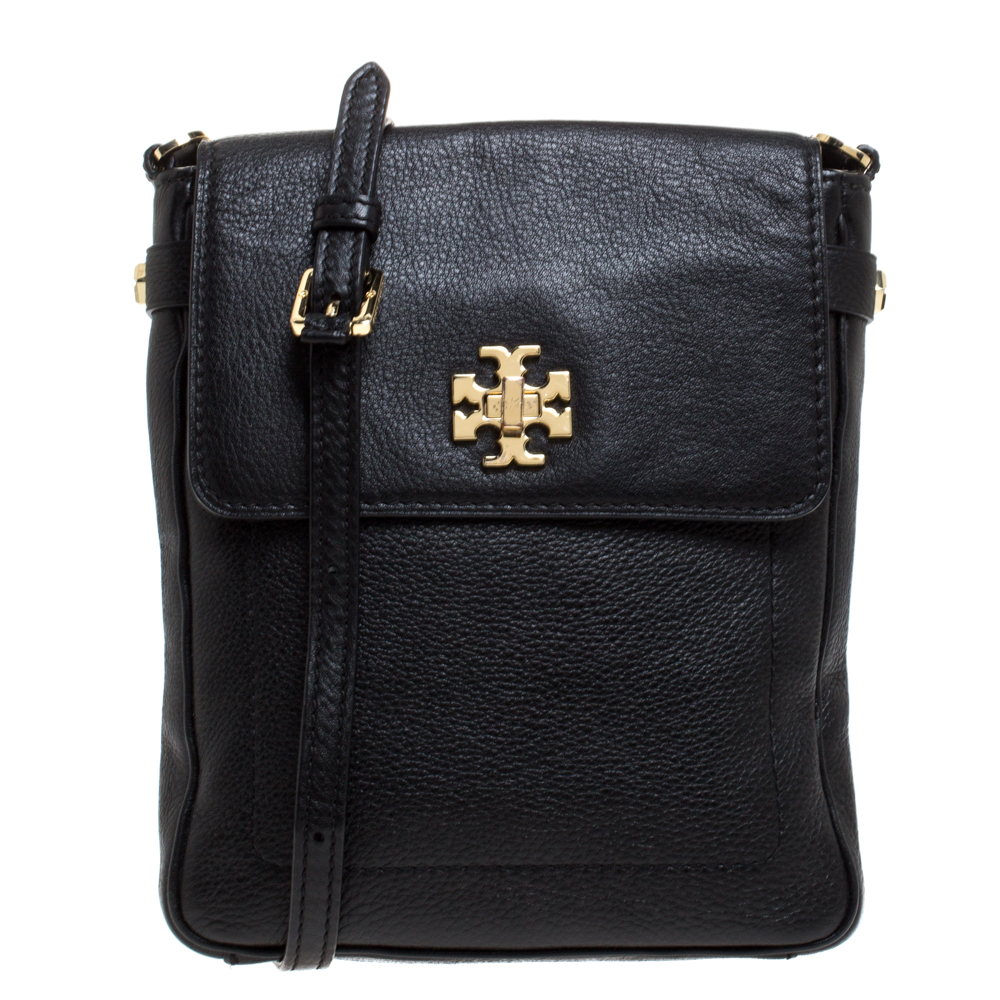 tory burch black leather purse