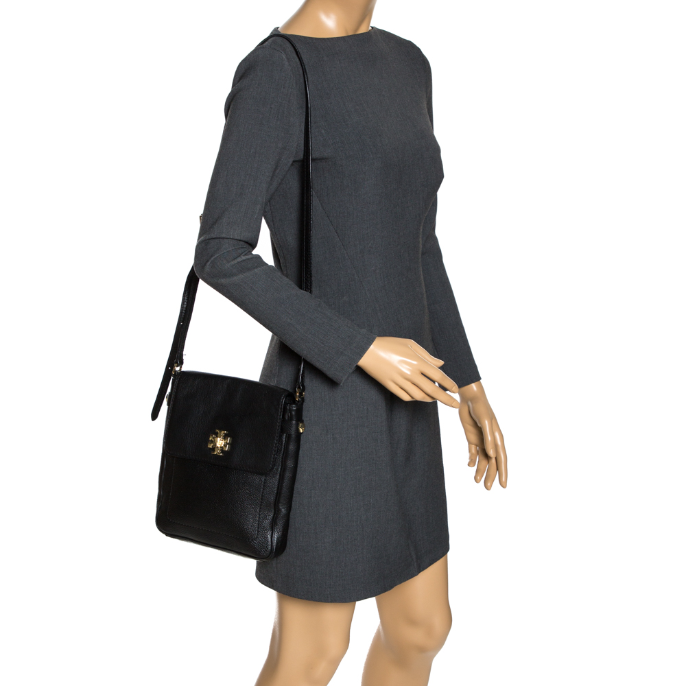 

Tory Burch Black Leather Messenger Bag
