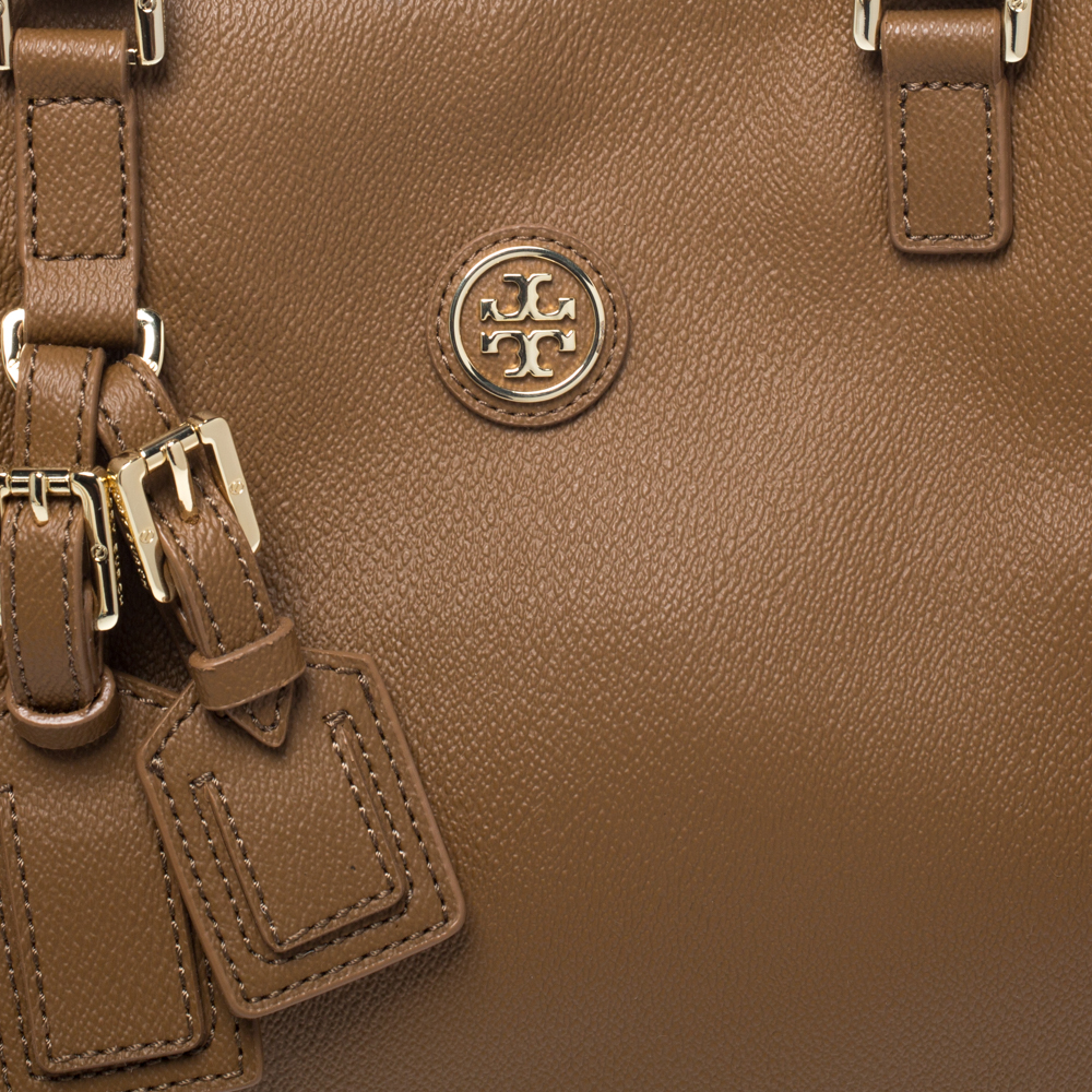 Tory Burch Brown Coated Canvas Roslyn Tote Tory Burch | TLC